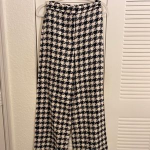 ZARA super high waisted wide leg knit trousers